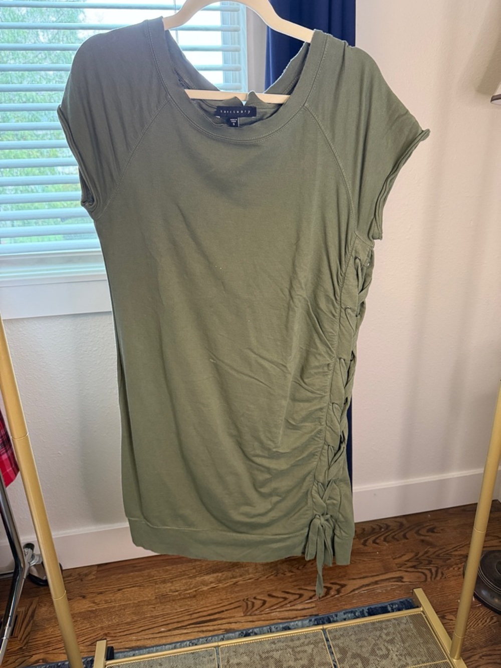 Sanctuary Olive Green Side-Tie Mini Dress